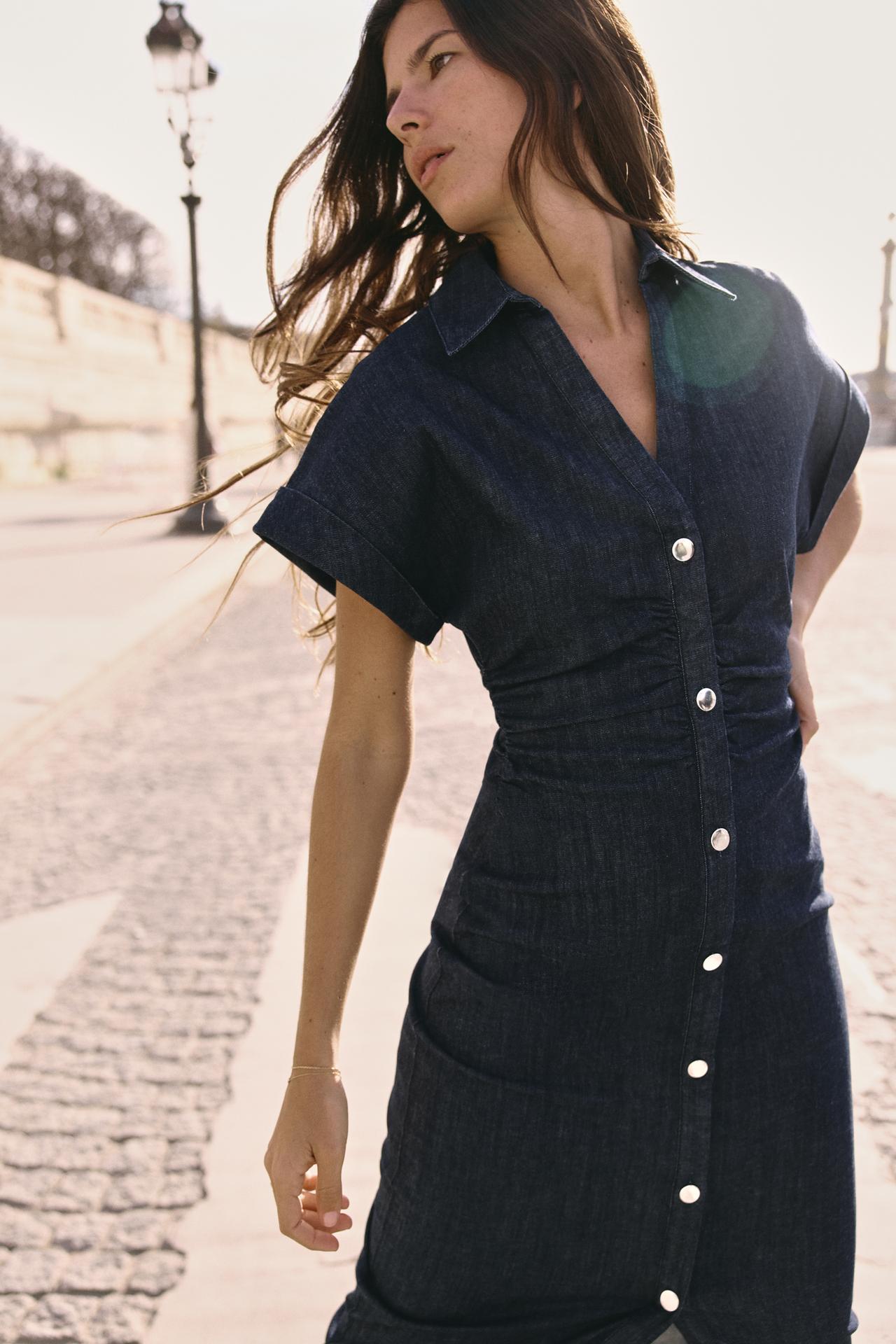 AGNES - Denim Midi-klänning