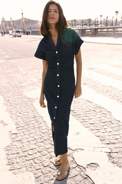 AGNES - Denim Midi-klänning