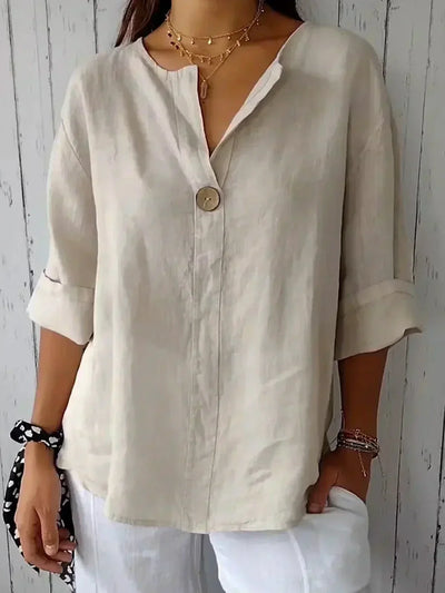 SABRINA™ | Avslappnad blus med V-ringning