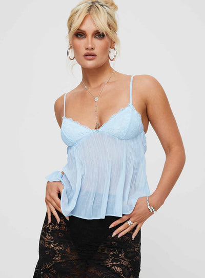 SARA - Lace Pleated Top