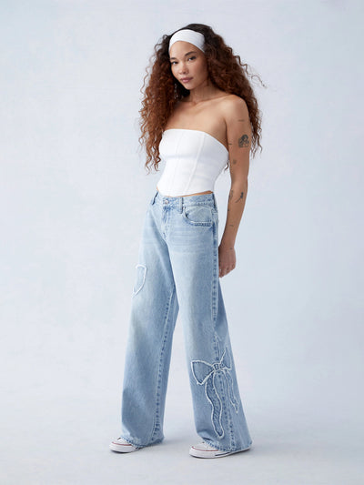 AMY™ | Baggy bow jeans