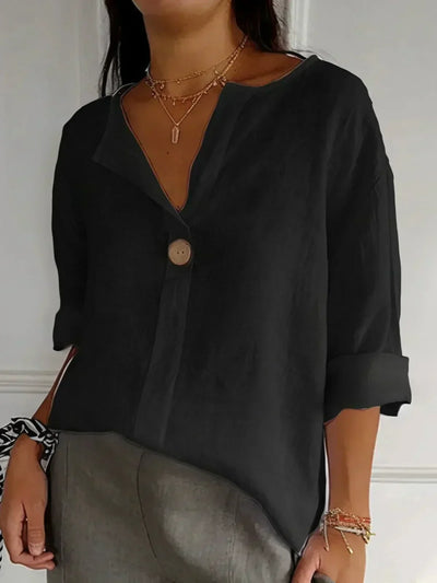 SABRINA™ | Avslappnad blus med V-ringning
