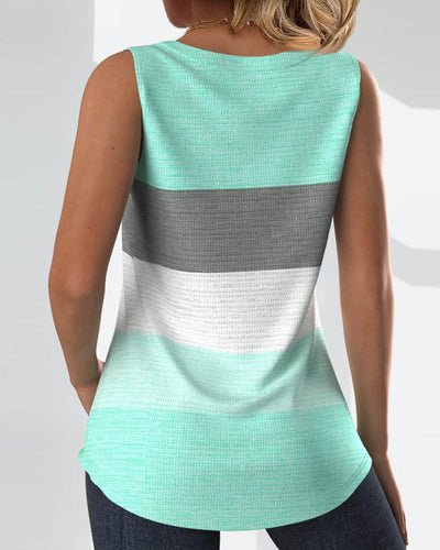 ROMA™ - Randig tanktop med knappar