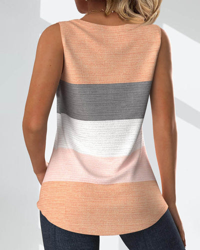 ROMA™ - Randig tanktop med knappar