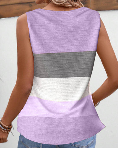 ROMA™ - Randig tanktop med knappar