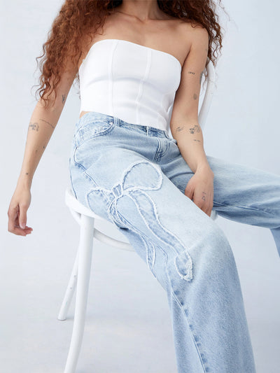 AMY™ | Baggy bow jeans