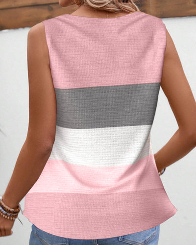 ROMA™ - Randig tanktop med knappar