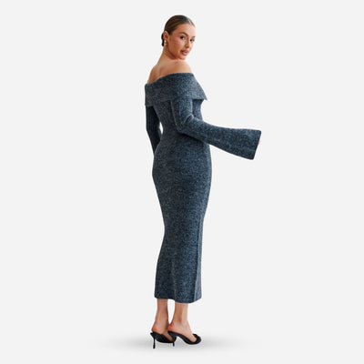 SABINA™ | Off-Shoulder Knit Klänning