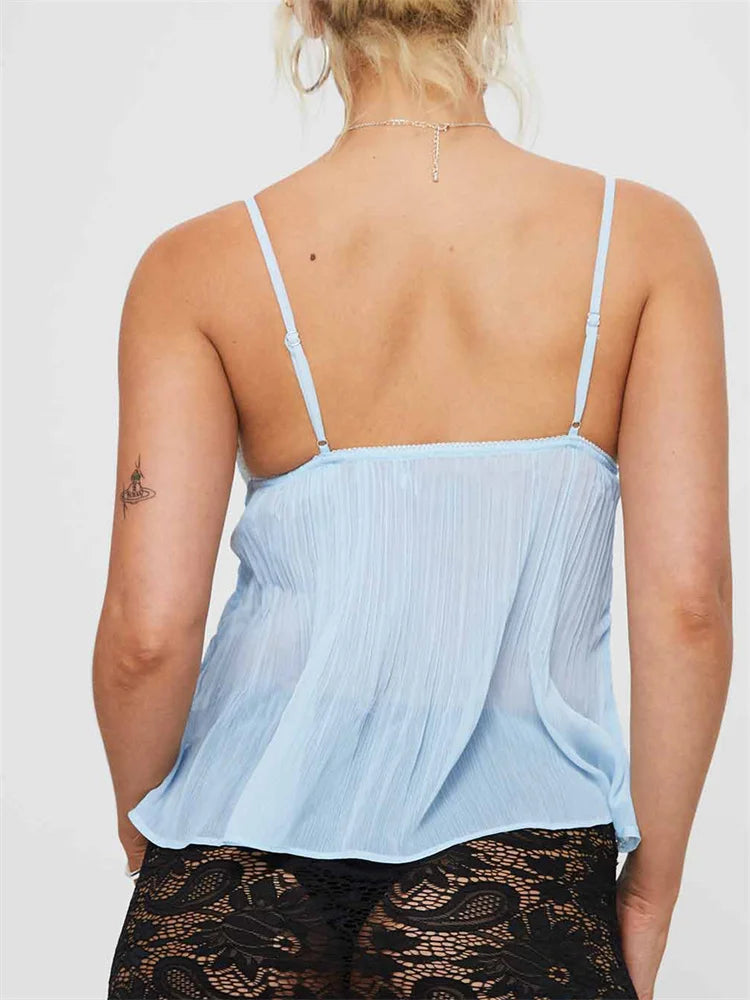 SARA - Lace Pleated Top