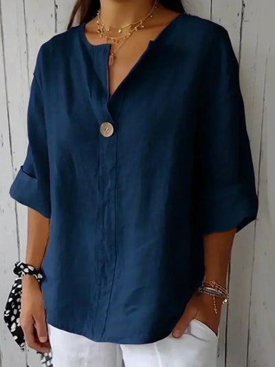 SABRINA™ | Avslappnad blus med V-ringning