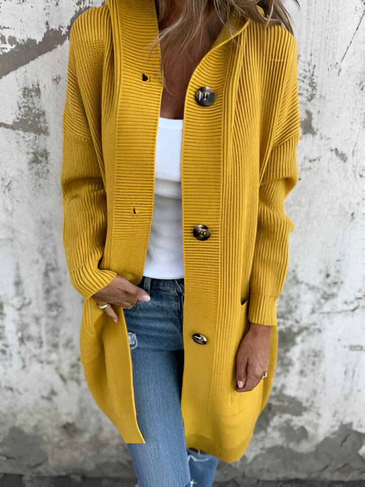 PRISCILLA™ | Vår hoodie-stickad jacka