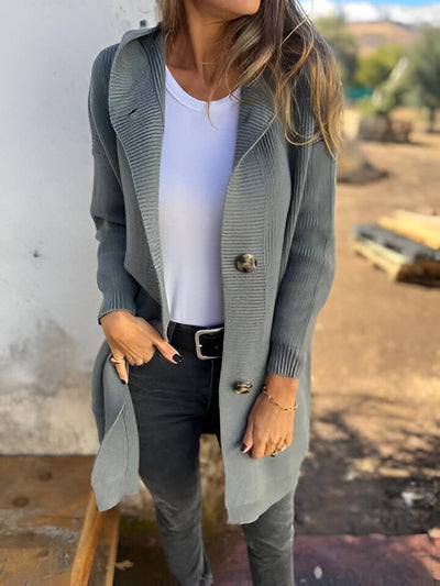 PRISCILLA™ | Vår hoodie-stickad jacka
