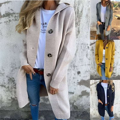PRISCILLA™ | Vår hoodie-stickad jacka
